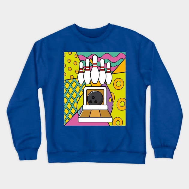 Destroy Pin Bowling Skittles Ball Crewneck Sweatshirt by flofin